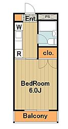多摩都市モノレール 大塚・帝京大学駅 徒歩3分の賃貸マンション 4階1Kの間取り