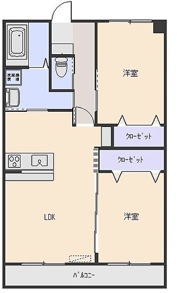 ライフォート明神 303｜群馬県前橋市元総社町１丁目(賃貸マンション2LDK・3階・59.74㎡)の写真 その2