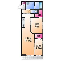 南海線 泉大津駅 徒歩10分の賃貸アパート 1階2LDKの間取り