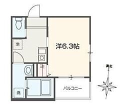 ＦＥＬＧＲＩＡ元加治 2階1Kの間取り
