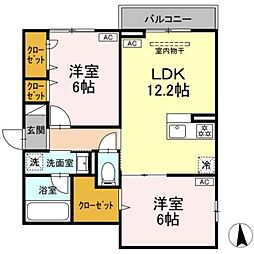 セレスティア鹿浜 2LDKの間取図画像