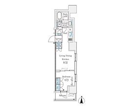 ParkCube大井町レジデンス 1LDKの間取図画像