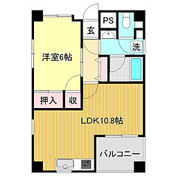 SINAJYURIMEaleo 1LDKの間取図画像