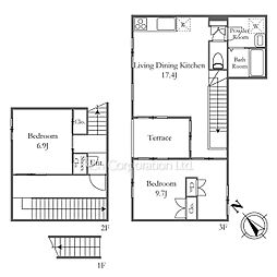 TAKANAWA NODE 2LDKの間取図画像