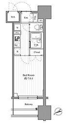 スペーシア梅屋敷 10階1Kの間取り