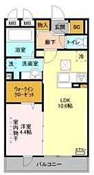 roi delours III 1階1LDKの間取り