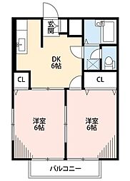 エクセレント・プラザ 2DKの間取図画像