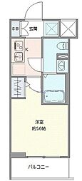 GENOVIA天王台 1Kの間取図画像