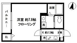 アミル中十条 2階1Kの間取り