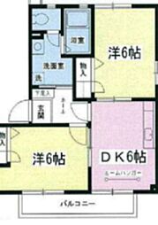 サンハイツ桶川C 2DKの間取図画像
