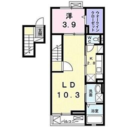 シェロマ 4階1LDKの間取り