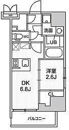 シーフォルム大井町2 4階1DKの間取り