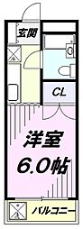 セントラルマンション 1Kの間取図画像