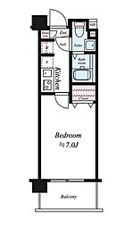 プレール・ドゥーク西川口2 1Kの間取図画像