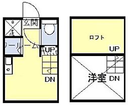 アーバンレジス ワンルームの間取図画像