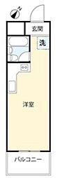 穂高第2ブラザーズ柏 6階ワンルームの間取り