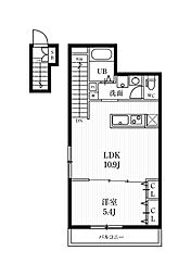 ミハス池袋 2階1LDKの間取り