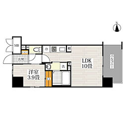 サン別府駅前 1LDKの間取図画像