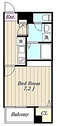 ピアヌーラ矢部 1Kの間取図画像