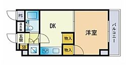 ライオンズマンショングレース天神 1DKの間取図画像