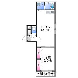 グランシエル　オオタ 3階1LDKの間取り