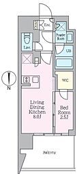 クレストコート東陽町 1LDKの間取図画像