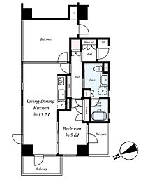 レグノオン・ザ・ベイ 1LDKの間取図画像