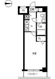 スカイコート錦糸町 1Kの間取図画像