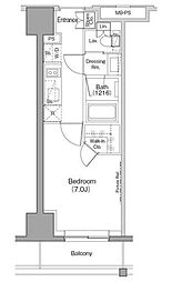 ザ・パークハビオ木場 1Kの間取図画像