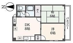 ザ・レジデンス町田 2DKの間取図画像