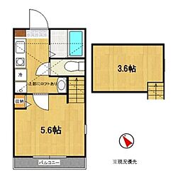 小田急小田原線 相模大野駅 徒歩12分の賃貸アパート 2階1Kの間取り