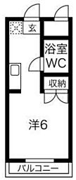 スチューデントハウス村田 2階ワンルームの間取り