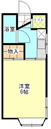 ミウラハイツ 1Kの間取図画像