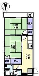 小寺ビル 2DKの間取図画像