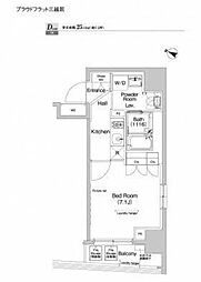 PROUDFLAT三越前 1Kの間取図画像