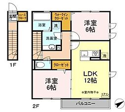 サラサーテ 2階2LDKの間取り