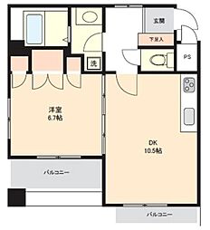 メゾンエスポワール 4階1LDKの間取り
