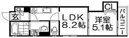 クリエオーレ明和 1LDKの間取図画像