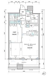 パークタワー勝どきサウス 18階1LDKの間取り