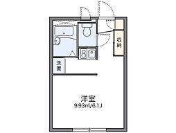 レオパレスサンハイムB 1Kの間取図画像