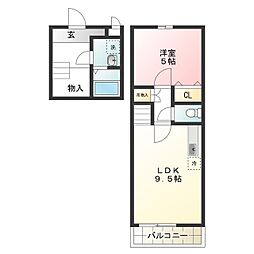 スリーハーブス狭山2番館 1LDKの間取図画像