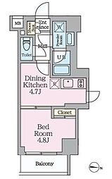 HYs MINOWA II 3階1DKの間取り