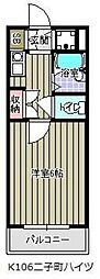 二子町ハイツ 1Kの間取図画像