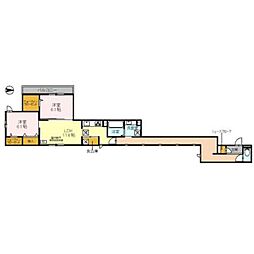 ヴァン　ソレイユ　二条 1階2LDKの間取り
