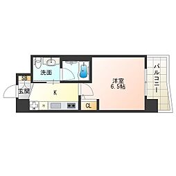 JR大阪環状線 西九条駅 徒歩8分の賃貸マンション 4階1Kの間取り