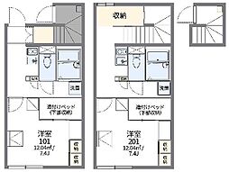 レオパレスみどり 1Kの間取図画像