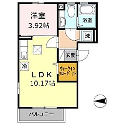 グランド　ソレーユ 1階1LDKの間取り