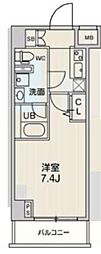 ジェノヴィア阪東橋スカイガーデン 1Kの間取図画像