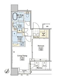 レジディアタワー上池袋タワーサイド 1LDKの間取図画像