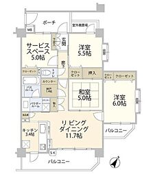 日神パレステージ西千葉 3階3SLDKの間取り
